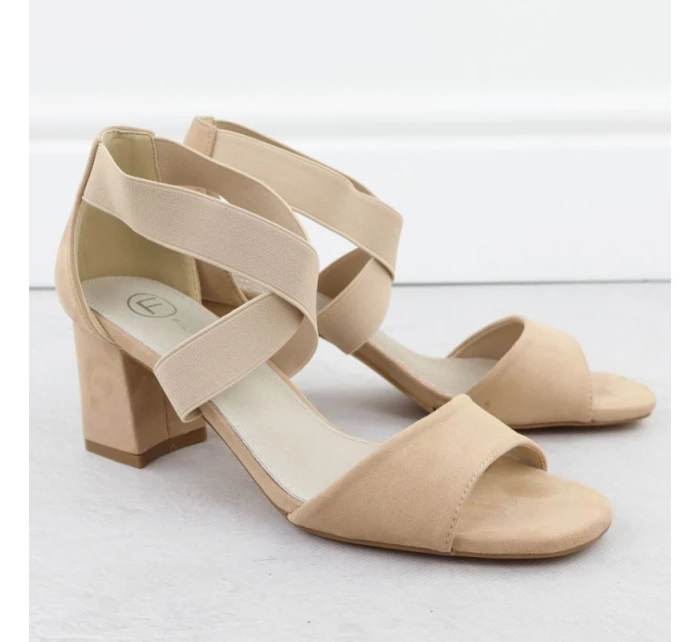 Dámské sandály na podpatku béžové Filippo DS6920