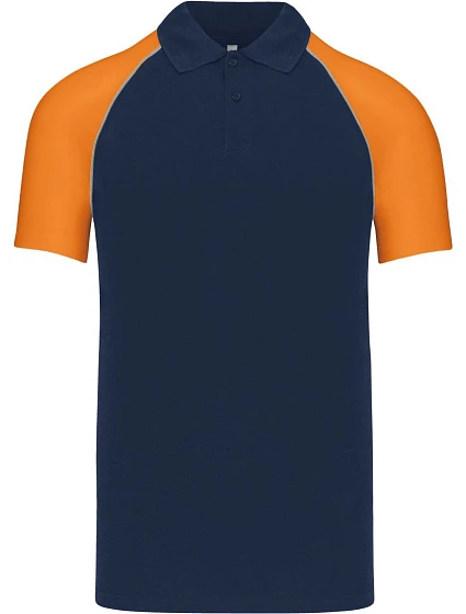 Kariban K 226 Baseballové piqué polo 20.K226 navy/light grey/orange Kariban K 226 Baseballové piqué polo 20.K226 navy/light grey/orange