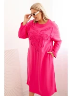 Dámská Plus Size s výšivkou růžová model 21282639 - K-Fashion