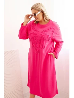 Dámská Plus Size s výšivkou růžová model 21282639 - K-Fashion