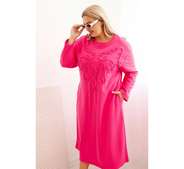 Dámská Plus Size s výšivkou růžová model 21282639 - K-Fashion