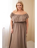 Dámské šaty Plus Size s volánem a elastickým pasem fango Dámské šaty Plus Size s volánem a elastickým pasem fango