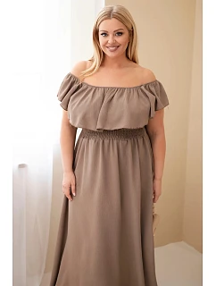Dámské šaty Plus Size s volánem a elastickým pasem fango