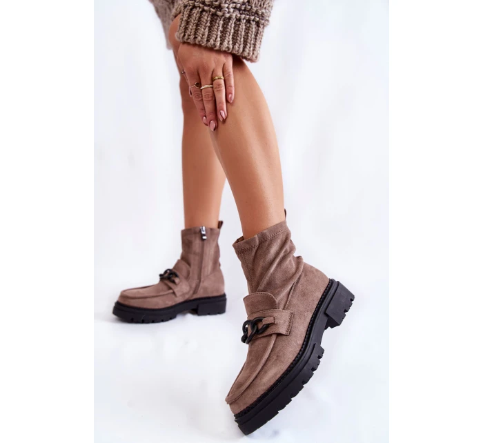 Dámské semišové kozačky La.Fi 250042B-SU Béžove