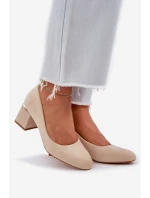 Semišové Lodičky Na Podpatku Béžové model 21684781 - Boto
