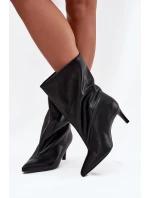 Nazouvací dámské boty na podpatku černé model 21707769 - Boto