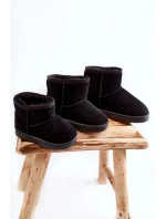 Dětské Teplé Sněhule Semišové černé Gooby Dětské Teplé Sněhule Semišové černé Gooby