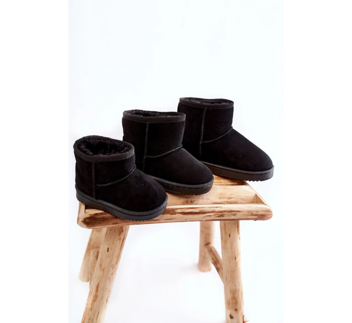 Dětské Teplé Sněhule Semišové černé Gooby Dětské Teplé Sněhule Semišové černé Gooby