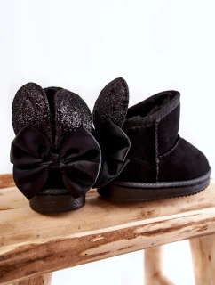 Dívčí teplé sněhule s mašlemi Černe Meriva