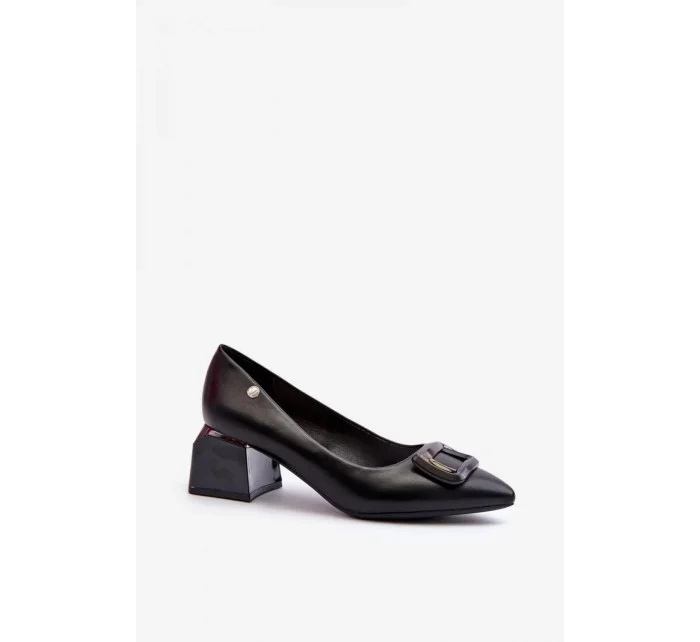 Dámské lodičky na podpatku model 20527818 Černá - VINCEZA