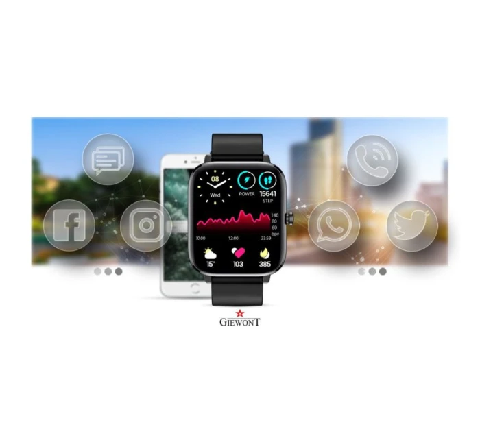 Chytré hodinky Giewont Black GW230-2 Chytré hodinky Giewont Black GW230-2