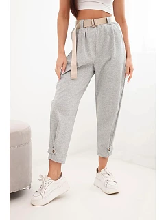 Kalhoty Summer Punto se zapínáním na nohavicích šedý melanž