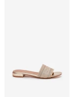 Dámské Sandály Na Plochém Podpatku Zlaté model 21688228 - Boto Dámské Sandály Na Plochém Podpatku Zlaté model 21688228 - Boto