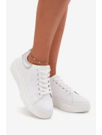 Dámské Tenisky Na Platformě Big Star SS274245 Bílá-Stříbrná Dámské Tenisky Na Platformě Big Star SS274245 Bílá-Stříbrná