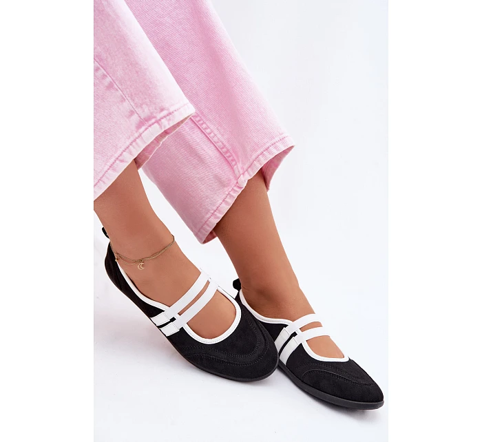 Sportovní baleríny s elastickými pásky Černé Donatella