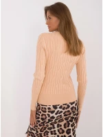 Sweter AT SW camelowy model 20479796 - FPrice Sweter AT SW camelowy model 20479796 - FPrice