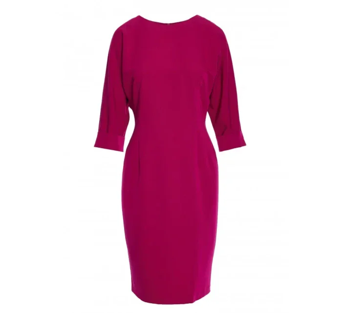 S324 Pouzdrové šaty s netopýřími rukávy - švestka