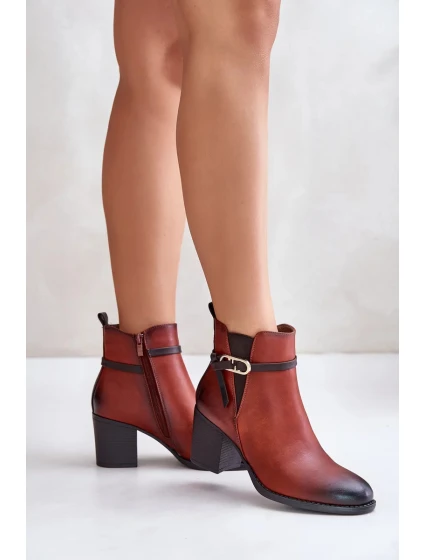 Dámské Kotníkové Boty Na Podpatku S Páskem Hnědé Zinithia Dámské Kotníkové Boty Na Podpatku S Páskem Hnědé Zinithia