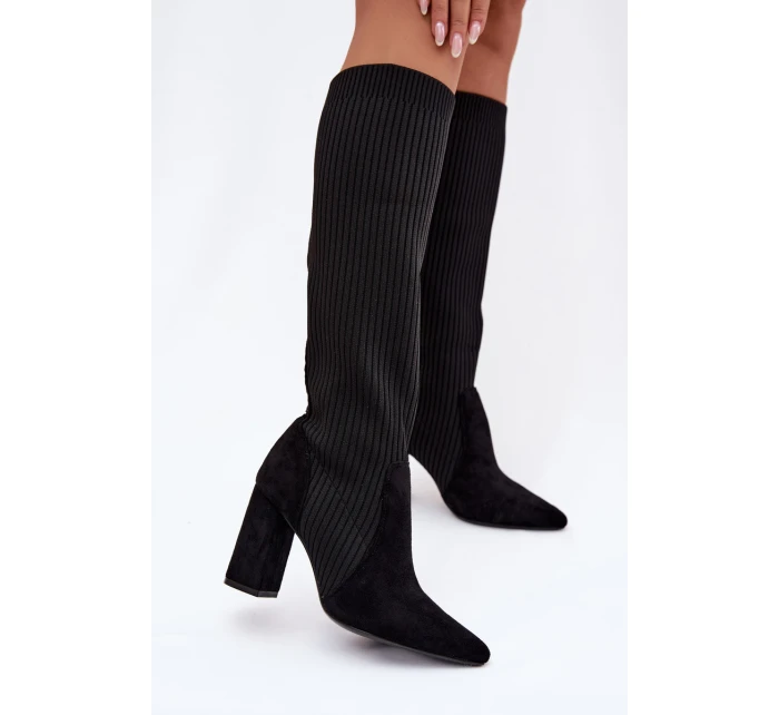 Dámské kozačky na sloupku – černé Yserine Dámské kozačky na sloupku – černé Yserine