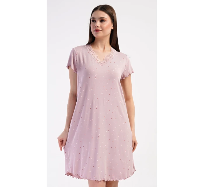 Dámská noční košile s krátkým rukávem model 21290625 - Vienetta Dámská noční košile s krátkým rukávem model 21290625 - Vienetta
