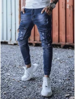 Modré pánské kalhoty FashionStreet UX3286