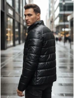 Pánská zateplená kožená bunda černá FashionStreet TX5115