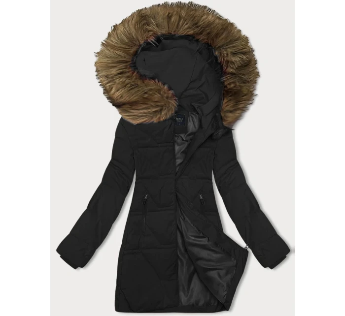 Černá dámská zimní bunda s kapucí J Style (16M9099-392)