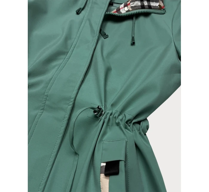 Damska kurtka z wykończeniem w kratkę Goodlookin zielona (KK60411-2#)