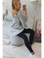 Šedá mikina s krátkým zipem