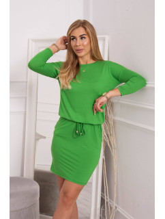 Světle zelené viskózové šaty s vázáním v pase