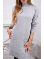 Svetr se stojáčkem světle šedý Svetr se stojáčkem světle šedý