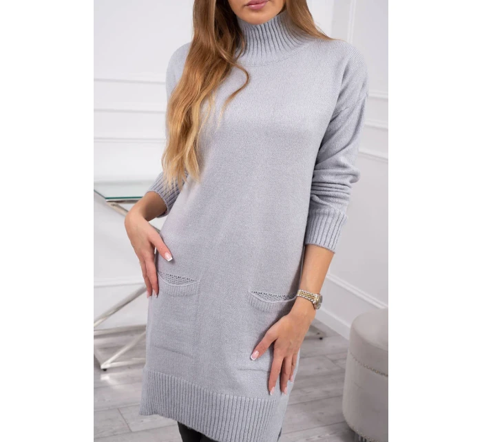 Svetr se stojáčkem světle šedý Svetr se stojáčkem světle šedý