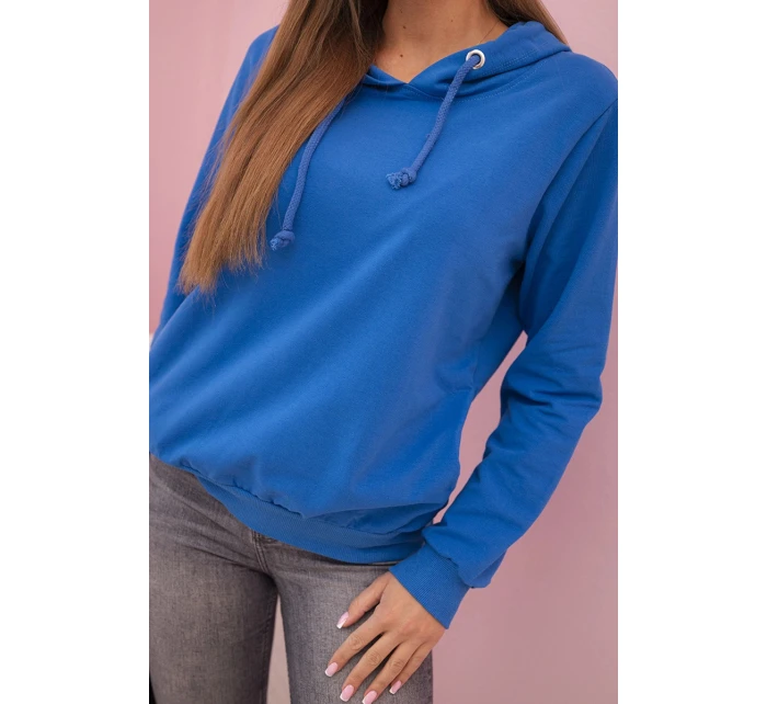 Dámská mikina z bavlny s kapucí a kapsami model 21193134 - K-Fashion