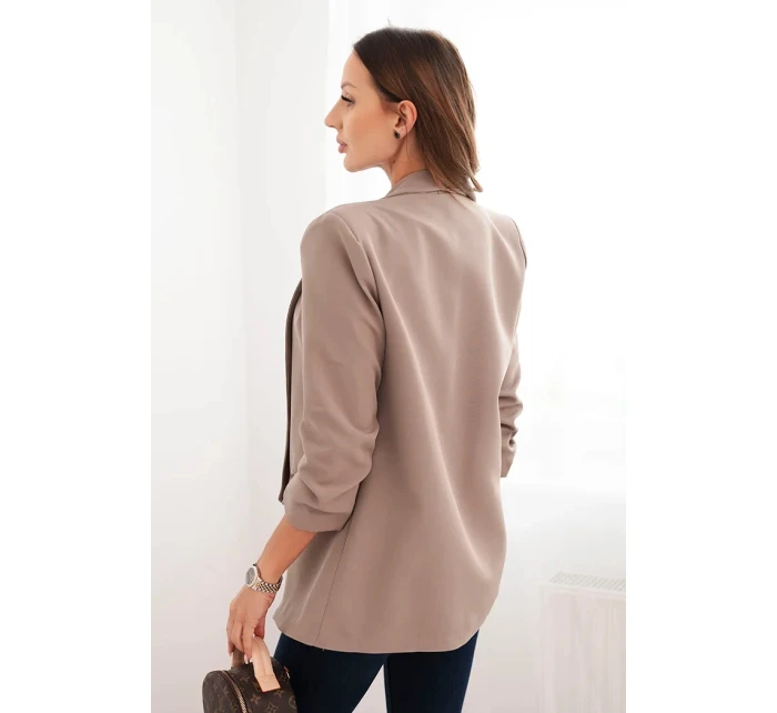 Dámská sako bez zapínání s podšívkou S/M fango