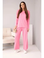 Dámská viskózová souprava s volnou blůzou a kalhotami světle růžový Dámská viskózová souprava s volnou blůzou a kalhotami světle růžový