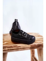 Dětské kožené tenisky BIG STAR model 21594828 Černá - Big Star Shoes Dětské kožené tenisky BIG STAR model 21594828 Černá - Big Star Shoes