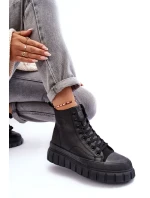 Kožené Boty Na Zip Big Star Černé model 21634271 - Big Star Shoes Kožené Boty Na Zip Big Star Černé model 21634271 - Big Star Shoes