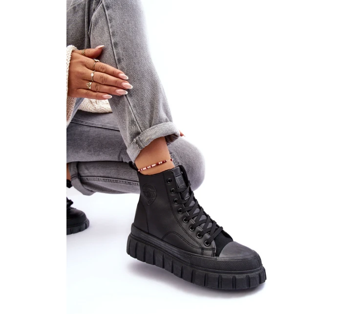 Kožené Boty Na Zip Big Star Černé model 21634271 - Big Star Shoes Kožené Boty Na Zip Big Star Černé model 21634271 - Big Star Shoes