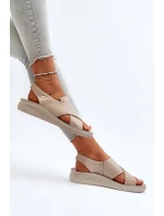 kožené sandály na klínu Černé model 21650272 - Zazoo