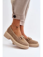 model 21652511 Semišové Dámské Mokasíny S Ozdobou Beige - Zazoo