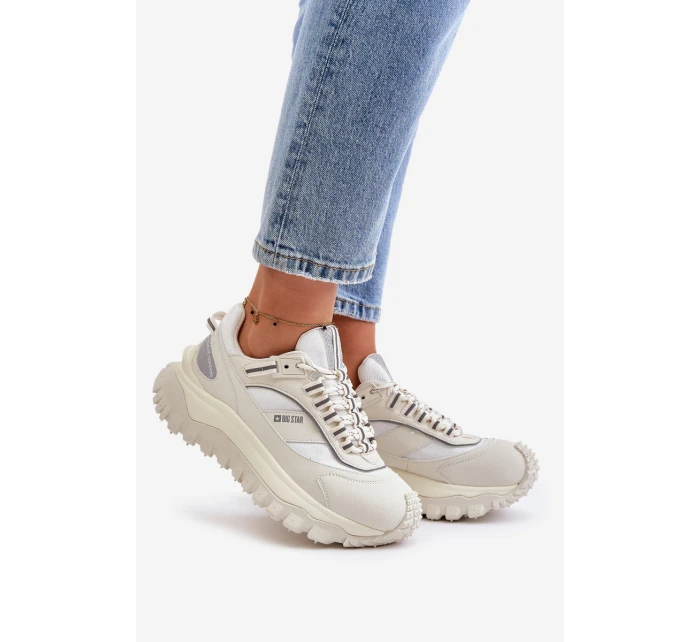 Dámské Kožené Tenisky Na Platformě Big Star model 21671508 HIPOLY SYSTEM Bílé - Big Star Shoes Dámské Kožené Tenisky Na Platformě Big Star model 21671508 HIPOLY SYSTEM Bílé - Big Star Shoes