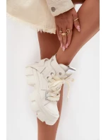 Kožené zateplené sportovní boty GOE SS2N4055 bílé