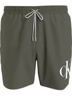 Pánské plavky MEDIUM DRAWSTRING KM0KM01003 LDY olivově zelené - Calvin Klein Pánské plavky MEDIUM DRAWSTRING KM0KM01003 LDY olivově zelené - Calvin Klein