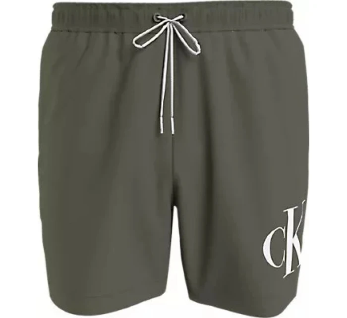 Pánské plavky MEDIUM DRAWSTRING KM0KM01003 LDY olivově zelené - Calvin Klein Pánské plavky MEDIUM DRAWSTRING KM0KM01003 LDY olivově zelené - Calvin Klein