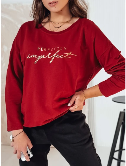 dámská halenka oversize s potiskem bordó Dstreet model 21982025 - FashionStreet