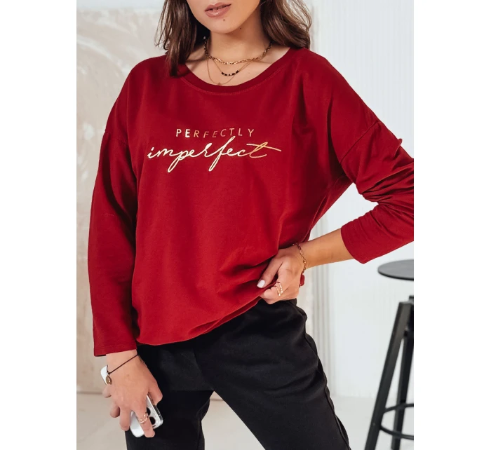 dámská halenka oversize s potiskem bordó Dstreet model 21982025 - FashionStreet