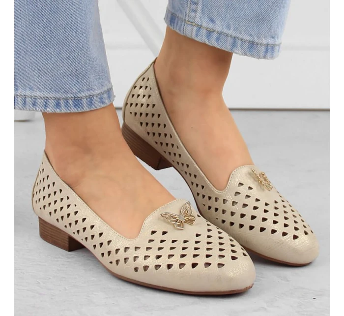 Ažurové polobotky M.Daszynski W SAN35 zlatá