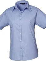 Premier PR 302 Popelínová halenka s krátkým rukávem 39.0302 mid blue