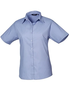 Premier PR 302 Popelínová halenka s krátkým rukávem 39.0302 mid blue