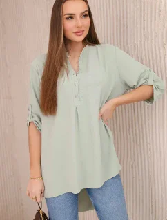 Halenka s prodlouženým zadním dílem světlá máta